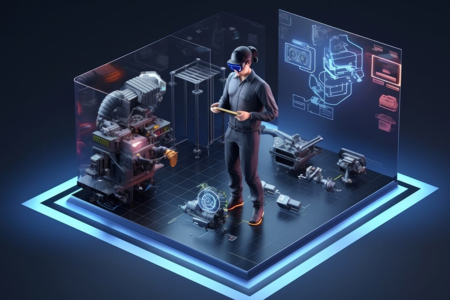 Industrial automation system demonstrating AI, IoT, and IoMT integration